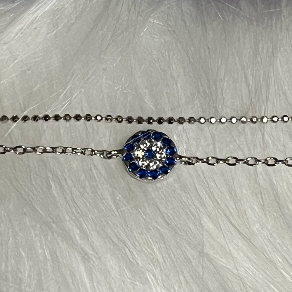 Sterling Silver Evil Eye Double Strand Bracelet Anklet